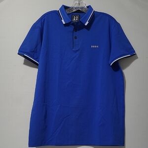 SO BK MEN'S ELECTRIC BLUE POLO SHIRT FLEX FIT SUPREME COTTON SIZE L  BUTTON 3/4